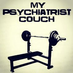 a black and white image of a bench with the words, my psychtatist couch