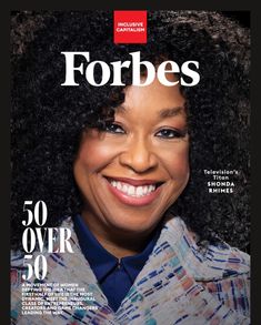 a woman with an afro on the cover of forbess magazine, smiling at the camera