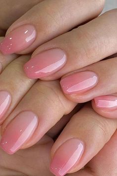 Summer Classy Nails, Pink Ombre Nails, Korean Nails, Unique Nails, Short Acrylic Nails, Nail Arts, Pink Ombre, Cute Acrylic Nails