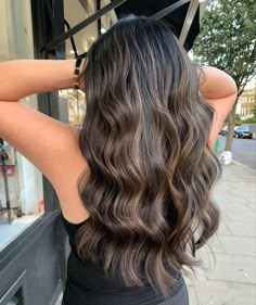 Darker Highlights Brunettes, Ashy Brown Balayage, Balayage Ash, Brunette Hair Color With Highlights, Ashy Brown, Colored Hairstyles, Babylights Hair, Balayage Hair Caramel, Balayage Ideas