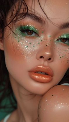 Magical Makeup Looks, Glitter Eyeshadow Ideas, Mystical Makeup, Festival Make Up, Make Your Eyes Pop, Eyeshadow Ideas, Holiday Makeup Looks, Rave Makeup, Ethereal Makeup