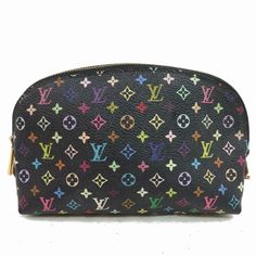 Noir Black Multicolor Cosmetic Pouch Black Grenade Demi Ronde 870857  Width (inch) : 6.69 inch(approx) Width (cm) : 17 cm(approx) Height (inch) : 4.72 inch(approx) Height (cm) : 12 cm(approx) Depth (inch) : 2.36 inch(approx) Depth (cm) : 6 cm(approx)  Color : Black Material :Monogram Multicolore Country of Manufacture : Spain Code, Number etc. : CA4151  GOOD CONDITION (7/10 or B) Louis Vuitton Clutch, Canvas Wallet, Canvas Clutch, Makeup Pouch, Vuitton Bag, Black Canvas