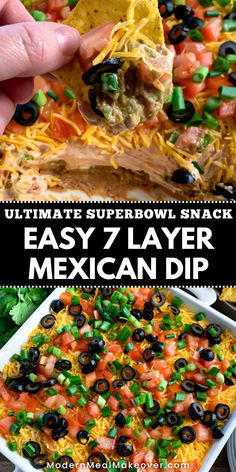 Get game-day ready with the Ultimate Superbowl Snack! This 7-layer dip is loaded with flavor and layers of creamy, savory goodness that will keep your guests coming back for more. It’s simple to make, perfect for parties, and pairs perfectly with chips or veggies. Whether you're hosting or attending a Superbowl party, this recipe is a winning choice. Save this easy game day appetizer now!