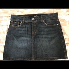 New And No Tags Denim Dark Blue Mini Skirt D&G Dolce & Gabbana Never Used Dark Blue Mini Skirt, Blue Mini Skirt, Denim Mini Skirt, Dark Denim, Mini Skirt, Dolce And Gabbana, Dark Blue, Womens Skirt, Color Blue