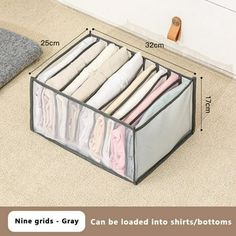 Description: 1. [Thickened Non-woven Material] Folding household organizer box with thickened dustproof non-woven material, not easy to deformation, not easy to break, anti-fouling, long use time. 2. [Minimalist Style] Using a simple style design, suitable for a variety of styles of decoration space. 3. [Space-saving] Folding household organizer box can be folded, taking up little space. 4. [Large Storage Space] There are seven equal size compartments in the unfolded household organizer, that ca Jean Organization, Pant Storage, Bra Organization, Clothes Drawer, Ventilation Design, Closet Organizing Systems, Closet Drawers, Storing Clothes, Storage Closet Organization