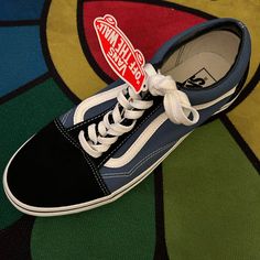 Vans Old Skool Navy 9.5 Us Men 11.0 Us Women Vn000d3hnvy Navy Lace-up Vans Sneakers, Navy Vans Sneakers With Round Toe, Vans Old Skool Navy, Vans Blue, Shoes Vans, Us Man, Mens Vans, Vans Old Skool, Old Skool