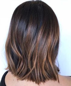 Dark Ombre Short Hair, Caramel Highlights On Dark Hair, Straight Brunette Hair, Natural Dark Hair, Rich Brown Hair, Highlights For Dark Brown Hair, Balayage Bob, Short Ombre Hair