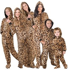 PRICES MAY VARY. 100% triple combed plush chenille fleece FOOTIE PAJAMAS ONESIE SLEEPWEAR: Roll out of bed, cozy up on the couch or head outside for some fun! Men, Women, boys and girls of all ages will absolutely love our hoodie pajamas with feet! Our pj's are made from a 100% triple combed polyester plush fabric, giving you a naturally flame resistant garment (NO CHEMICALS ADDED) with that warm and fuzzy feeling. SIZES FOR EVERYONE: ***Please review unisex size charts in "Product Description" Hoodie Footie, Matching Onesies, Family Matching Pjs, Hoodie Pajamas, Cheetah Spots, One Piece Hoodie, Footed Pajamas, Matching Pjs, Onesie Pajamas