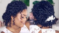 Wedding Hairstyle For Natural Curly Hair - YouTube Hairstyle For Natural Curly Hair, Nigerian Wedding Hairstyles, Chignon Simple, Curly Prom Hair, Black Hair Updo Hairstyles, Black Wedding Hairstyles, Easy Updo Hairstyles, Wedding Hairstyles Tutorial, Natural Curly Hair