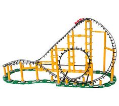 a toy roller coaster on a white background