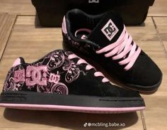 #pink #soft #softcore #y2k #coquette #softpink #pinkicon #coquetteicon #sanrio #hellokitty #girls #shoes #y2k #y2kaesthetic Zumiez Outfits, Dc Sneakers, Shoes Y2k, Globe Shoes, Trend Shoes, Funky Shoes, Y2k Coquette