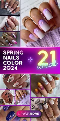 Nails Spring 2024 Color, Popular Spring Nails, Nails Fresh, Different Nail Shapes, Spring Nail Trends, Spring Nail Designs, Cute Spring Nails, Spring Nail Colors, Pastel Designs