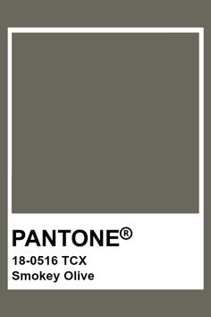 pantone's smokey olive color is shown with the words pantone on it