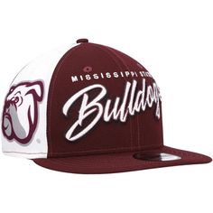 the mississippi state bulldogs hat is maroon and white