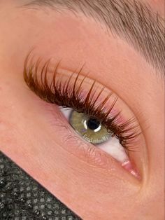 Whispy light brown lash extensions Brown Eyelash Extensions Natural, Gabrielle Core, Brown Lash Extensions, Brown Hairstyles, Russian Volume Lashes, Lashes Extensions