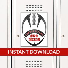 an image of a football locker with the words dixson instant download on it