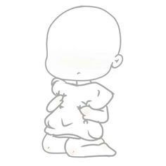 a drawing of a baby sitting on the ground