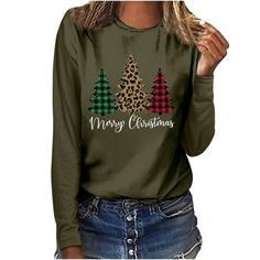 Patlollav Merry Christmas Ladies Tops Clearance,Woman Plaid Casual Long Sleeve Round Neck Tops T-Shirt Dear customer Welcome to PATLOLLAV. We are a fashion store that has been operating on Walmart for many years. Our main products are female clothes, including dresses, shirts, blouses, bikinis, jackets, coats, sweaters, and so on. We are committed to building a female fashion gathering place to satisfy each customer. Therefore, we are willing to hear any suggestions from you, and bring you satis Plus Size Christmas Tops, Long Sleeve Blouses, Christmas Plaid, Round Neck Top, Tops Long Sleeve, Blouse Tops, Cute Fall Outfits, Top T Shirt, Round Neck Tops