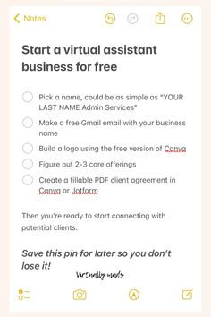 an email form with the text start a virtual assistant business for free