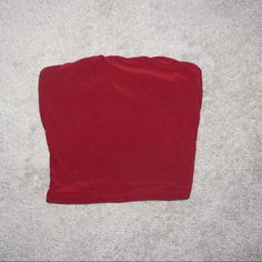 Never Worn! Beautiful Dark Red Color. Red Strapless Stretch Crop Top, Trendy Red Strapless Crop Top, Red Strapless Top For Night Out, Red Bandeau Crop Top Casual, Red Casual Bandeau Crop Top, Casual Red Bandeau Crop Top, Trendy Red Stretch Tube Top, Trendy Red Bandeau Tube Top, Dark Red Color