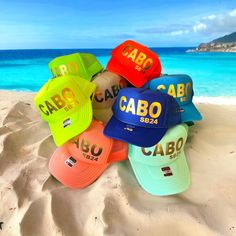 MIX AND MATCH. Pick from 15 different hat colors. Choose print color from the list. ✔WE DO CUSTOM FONTS  The hat features heavy-duty sewn, contrast stitching and a plastic, adjustable snap, back closure. Please contact us if you would like a different color hat or design. Please keep the print colors for all hats the same. Cabo Beach, Different Hats, Cathedral City, Custom Fonts, Party Hat, Snap Back, Bachelor Party, Contrast Stitch, Mix N Match