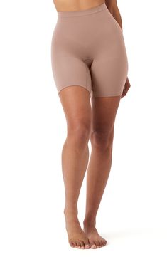 Feel supported in these shaping shorts made with seamless knitting that targets your core for a smooth look that's invisible under clothes. Lined gusset 55% nylon, 45% elastane Machine wash, tumble dry Imported Seamless Knitting, Dress Up, Nordstrom, Cafe, Lingerie, Plus Size, Knitting, Clothes