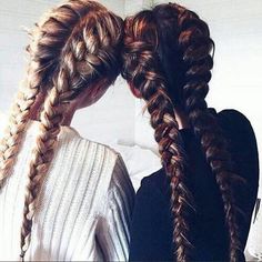 $20.99 White sweater. Easy Party Hairstyles, Fishtail Braid, Long Braids, Party Hairstyles, Two Girls, Hair Dos, Hair Day