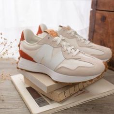 New With Box 100% Authentic New Balance 327 Sea Salt, New Balance 327, Casual Sneakers Women, New Balance Women, New Balance Shoes, Shoes White, White Cream, Sea Salt, Shoe Shop