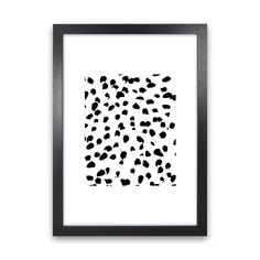 a black and white print with dots in the shape of hearts on a white background