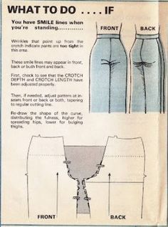 an old fashion sewing pattern for pants