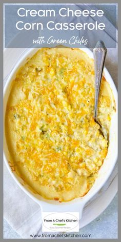 a close up of a casserole on a plate with a spoon in it