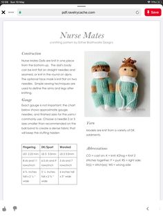 a website page with an image of two knitted baby shoes and the text nurse mates