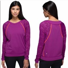 New Without Tag!! Lululemon Run For Days Long Sleeve Top. Size 8. Color Is Regal Plum. Loose Fit. Dolman Style Sleeve. Thumb Holes. Size Hang Tag Was Removed- Exact Measurements When Laying Flat Are 20” Across Bust And 25” Long From Shoulder To Hem . Perfect Condition- Never Worn!! No Trades Purple Moisture-wicking Tops For Running, Moisture-wicking Purple Tops For Running, Sporty Purple Running Tops, Casual Purple Top For Running, Purple Athleisure Tops For Pilates, Casual Purple Activewear For Running, Purple Long Sleeve Athleisure Activewear, Purple Long Sleeve Activewear For Yoga, Casual Purple Tops For Pilates