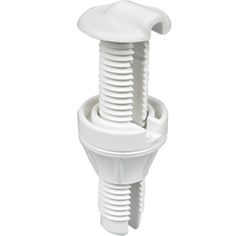 an image of a white plastic screw head on a white background with clippings