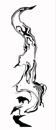 an abstract black and white drawing of water