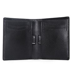 DESCRIPTION: Our Vertical Sleeve Wallet is a slim, vertical wallet made from durable, luxurious vegan leather. FEATURES: Our Vertical Sleeve Wallet is eligible to be considered a front pocket wallet and made with exquisite, smooth supple microfiber vegan leather. The wallet is unique in that it contains two pull tabs in the middle of the wallet to make it easier to pull cards out from the rear pockets. Four credit card slots Durable, scratch resistant material RFID protection No leather or anima Black Bifold Wallet With Interior Card Slots, Black Bifold Wallet For Daily Use, Black Wallets With Card Slots, Black Leather Trifold Card Holder, Black Trifold Wallet With Card Slots For Everyday, Everyday Black Trifold Wallet With Card Slots, Black Leather Wallet With Rfid Blocking, Black Bifold Card Holder, Classic Black Trifold Wallet With Card Slots