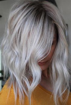 Ice Platinum Hair, Silver Bleached Hair, Platinum Blonde With Silver Highlights, Platinum Ice Blonde Hair Balayage, Frosty Hair Colour, Icy Blonde With Root Tap, Icy Platinum Blonde Hair With Shadow Root, Winter Platinum Blonde Hair, Platinum Hair With Dimension