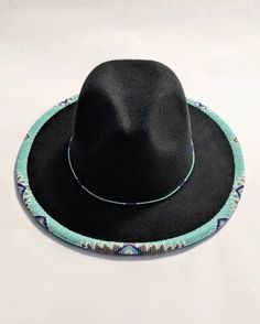 Beaded Hat Rim Patterns, Beaded Fedora Hat Pattern, Beaded Fedora Brim, Native American Beaded Hat Brim, Beaded Hats Brim, Beaded Brimmed Hat