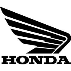 the honda logo is shown in black and white, with an eagle on it's side