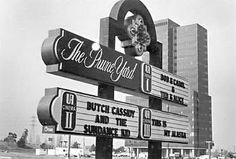 an old photo of the palace hotel and casino sign