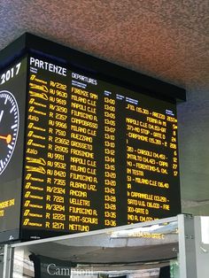 an airport sign showing the time and departures for all passengers to take off or leave