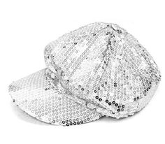 Premium Quality SILVER SEQUIN BASEBALL CAP flashy novelty sparkle hat poor boy sparkling dance , Womens Accessories Trendy Baseball Cap For Party, Silver Party Hat One Size Fits Most, Silver Party Hat, One Size Fits Most, Adjustable Snapback Baseball Cap For Party, Party Snapback Baseball Cap, Train Hat, Silver Hats, 60s Women, Silver Caps