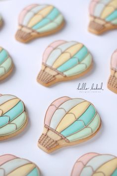 some cookies that are shaped like hot air balloons