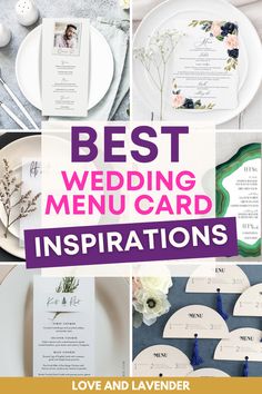 the best wedding menu card inspirations for every bride and groom in their family's life