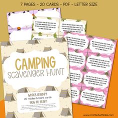 the camping scavenger hunt printables for kids