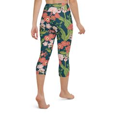 Women's Swim Capri Leggings with UPF 50+ UV Protection - fun and comfortable swimwear for active ladies! A high waist fit with an elastic waistband is the perfect choice for paddleboard yoga or swimming. Chlorine resistant, saltwater friendly. • 82% polyester, 18% spandex • Mid-calf length • Flat seam and coverstitch Boasting UV protection for your legs and a flattering fit and silhouette, these Swim Capris are ideal for any water sport activity. Our women's swim capris provide increased modesty Casual Stretch Activewear For Water Sports, Upf 50+ Yoga Athleisure Activewear, Upf 50+ Athleisure Yoga Activewear, Stretch Athleisure Bottoms For Water Sports, Sporty Yoga Bottoms For Beach Season, Summer Yoga Activewear With Stretch, Fitted Activewear For Water Sports, Summer Stretch Activewear For Yoga, Fitted Casual Activewear For Water Sports