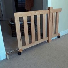 there is a baby gate in the room