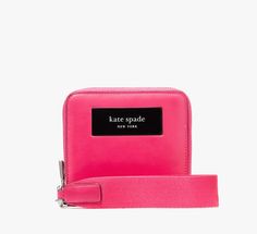 That's our name wear it out! Adorned with our bold leather label this compact webbed wallet stashes your essentials in style. | Kate Spade Label Small Compact Webbed Wristlet, Rosehip Key Chain Wallet, Keychain Wallet, Chain Wallet, Leather Label, Kate Spade New York, Wear It, Key Chain, In Style, Women's Accessories