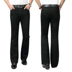 Men Bell Bottom Jeans Flared Denim Work Pants Retro 60s 70s Fit Slim Trousers This item is for one pair of pants. Please note this is in Asian sizing, smaller than western size e.g. UK, US, AU. Please check the measurements carefully before making a purchase. If you are not sure which size to buy, please provide height and weight, we will recommend a suitable size. Please allow 1-3cm discrepancy due to different measurement method. Color: black Material: cotton blend Size: 27, 28, 29, 30, 31, 32 Bell Bottoms Men, Bell Bottom Jeans Outfit, Rock Jeans, Mens 80s, Jeans Outfit Men, Jeans Flared, Flared Denim, Retro 60s, Bottom Jeans