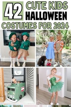 some kids are dressed up in costumes for halloween